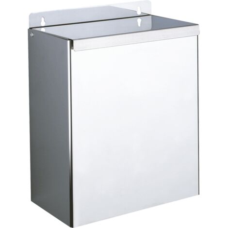 Poubelle à déchets Delabie rectangulaire avec montage mural, capacité 13L, finition chromée