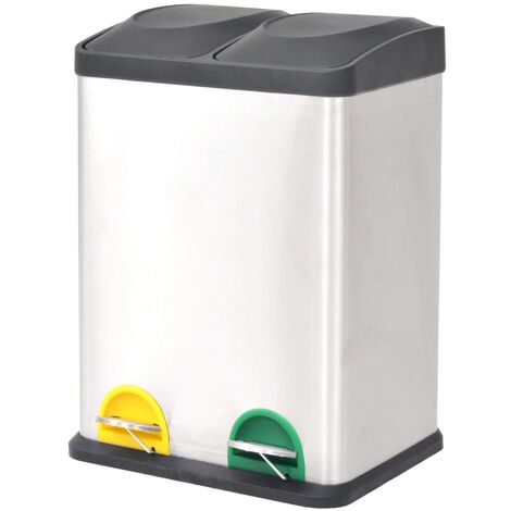 Poubelle à ordures acier inoxydable 36 litres