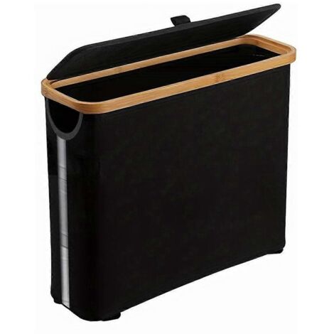 Poubelle à papier toilette pour salle de bain, noire