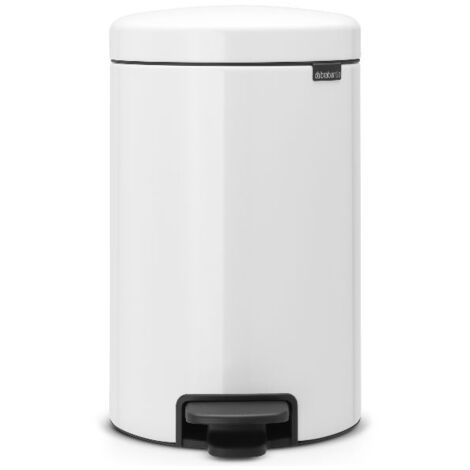 poubelle à pédale 12 l blanche - new icon - brabantia