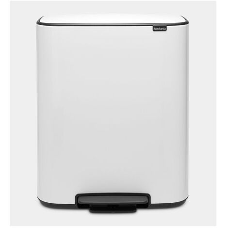 poubelle à pédale 2 x 30 l blanche - bo - brabantia