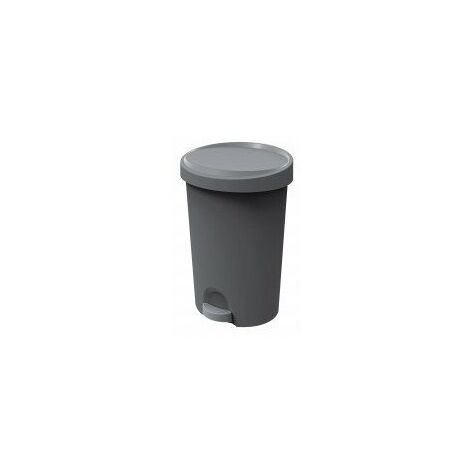 Poubelle à pédale 27L en polypropylène gris anthracite – Système d'ouverture à 3 positions – Compatible sacs 30L – Dimensions 354x303x522mm