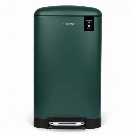 Poubelle à pédale 30L rectangulaire en acier inoxydable – Finition mat – Fermeture silencieuse – Sceau intérieur amovible – Les Collectors