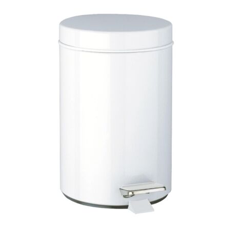 Poubelle à pédale 3L rond époxy blanc pour salle de bain - DELABIE - 1449