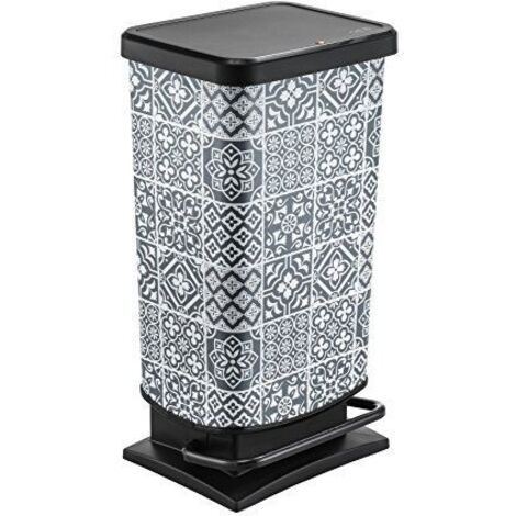 Poubelle à pédale 40 L en polypropylène – Dimensions 67.6 cm x 35.3 cm x 29.5 cm – Système d'ouverture à pédale pour usage quotidien – Rotho