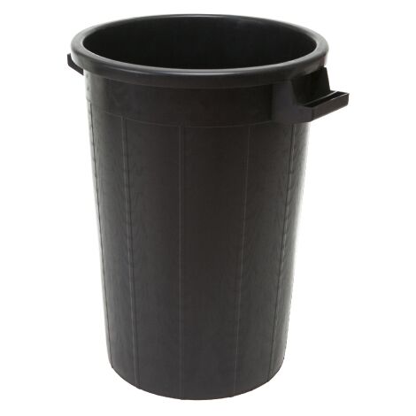 Poubelle d'extérieur 50 l – Polyéthylène noir – Dimensions 41x49 cm – Résistante aux chocs – Pour déchets domestiques – ICS - 41x49h