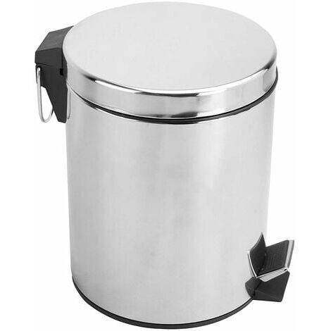 Poubelle à pédale 5L Poubelle Avec Seau Amovible Poubelle de salle de bain en acier inoxydable avec couvercle Poubelle Avec Doublure Poubelles de toilette Poubelle