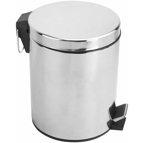 Poubelle à pédale 5L Poubelle Avec Seau Amovible Poubelle de salle de bain en acier inoxydable avec couvercle Poubelle Avec Doublure Poubelles de toilette Poubelle