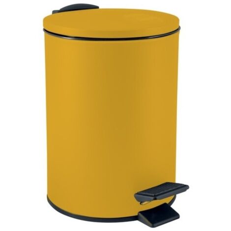 Poubelle à pédale Acier ADELAR 3L Jaune Soleil mat Spirella