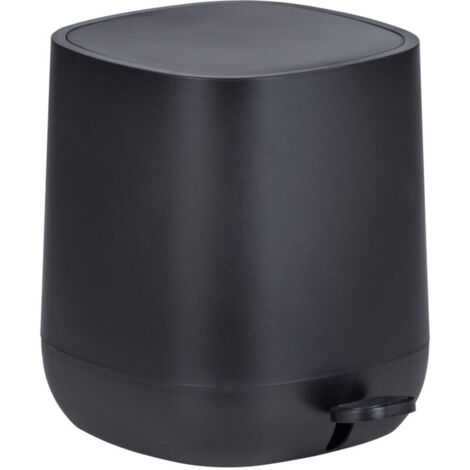 Poubelle à pédale avec frein de chute 6,5L Davos , Fermeture automatique et silencieuse, Sans BPA, Plastique, 23,5 x 26 x 27,5 cm, Noir mat
