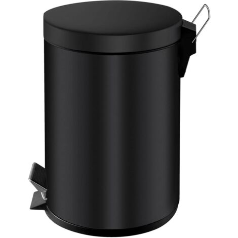 EKO Poubelle à Pédale Noir Conteneur de Déchets Panier à Ordures Multi-taille