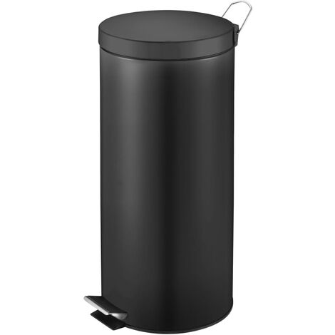 EKO Poubelle à Pédale Noir Conteneur de Déchets Panier à Ordures Multi-taille