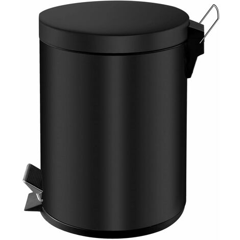 EKO Poubelle à Pédale Noir Conteneur de Déchets Panier à Ordures Multi-taille