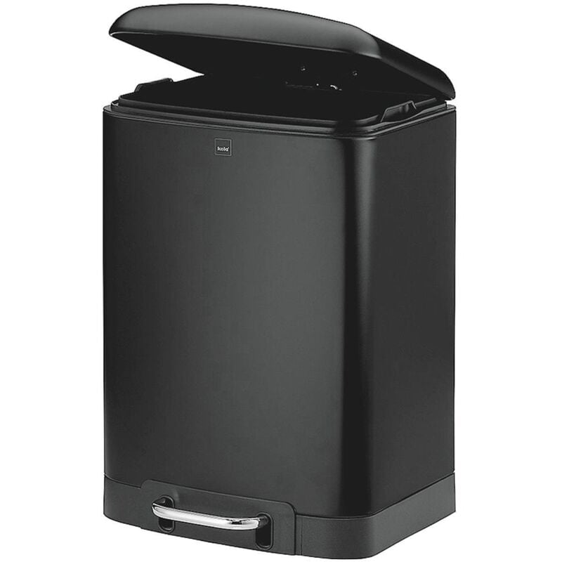 Poubelle à pédale Davino silent close 12l 27x23,5cm H:40cm inox noir