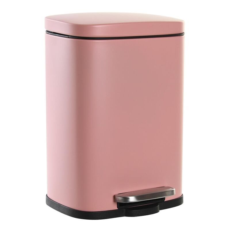 Poubelle à pédale 21 x 18 x 29,5 cm Métal 5 l Pêche Polypropylène Basic - Dkd Home Decor