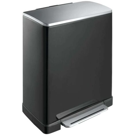 Poubelle à pédale E-Cube 50 L Noir mat EKO