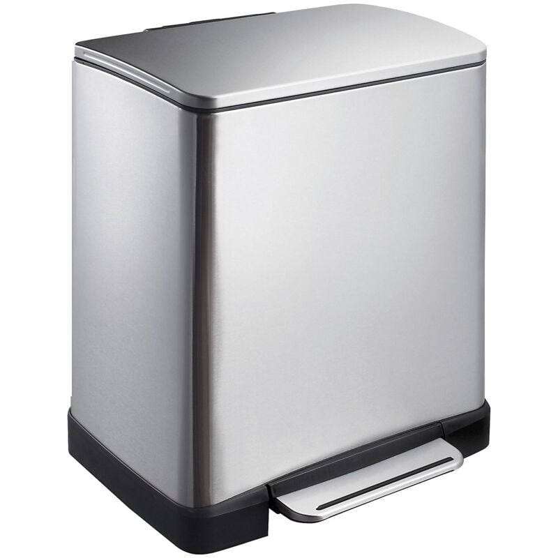 EKO - Collecteur de déchets à pédale en inox, rectangulaire,