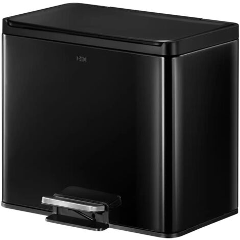 Poubelle à pédale Essential 20+9 L Noir EKO - Noir