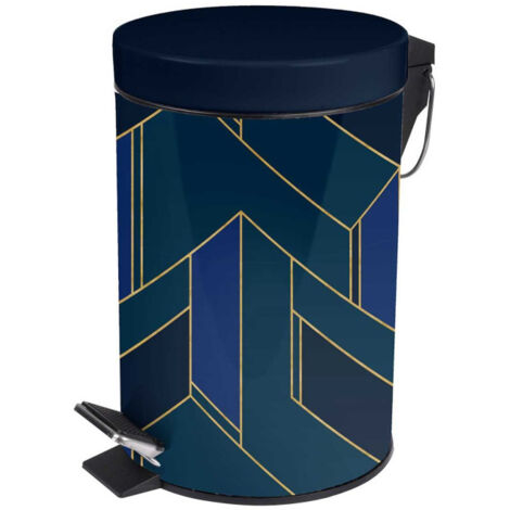 Poubelle à Pédale Imprimée "Achille" 3L Vert & Bleu