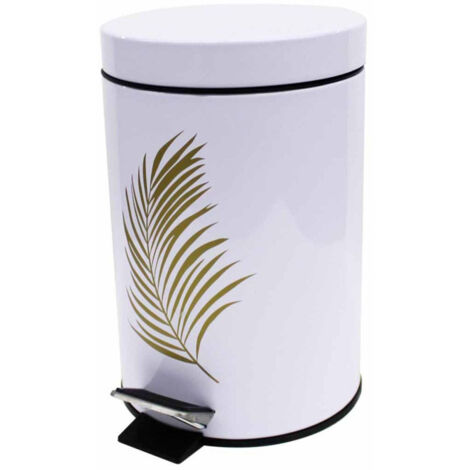 Poubelle à Pédale Imprimée "Orbella" 3L Blanc