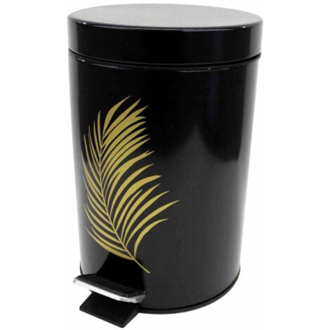 Poubelle à Pédale Imprimée "Orbella" 3L Noir