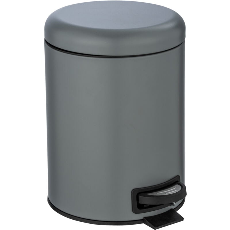 Poubelle à pédale Salle de bain Wenko modèle Leman, poubelle salle de bain, poubelle wc, collecteur de déchet bureau, Contenance 5l, Coloris inox