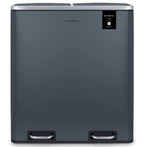 Poubelle à pédale Poubelle de tri 2 x 30L - N°906 édition gris foncé