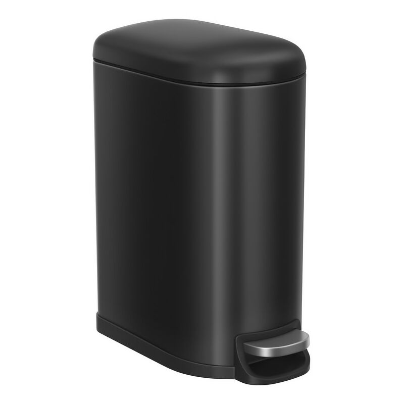Songmics - Poubelle de Salle de Bain 10L, Petit, Couvercle, Poubelle à Pédale pour Toilettes, Compact, Petit Espace, en Acier, Fermeture en Douceur,