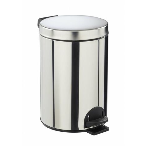 Poubelle à Pedale Sanelia - Seau Antibacterien - 3l - Inox