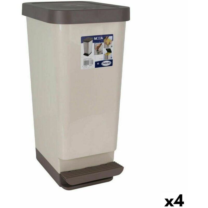 Poubelle à pédale Tontarelli fashion brown (4 pièces)