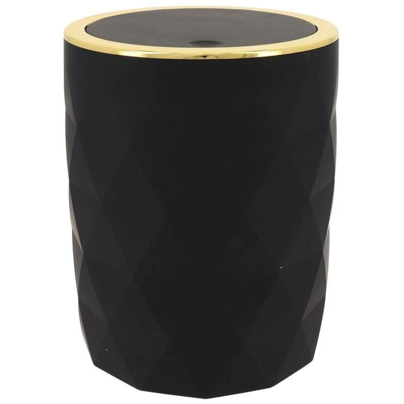 Poubelle abs + rubber 6l - noir Tendance