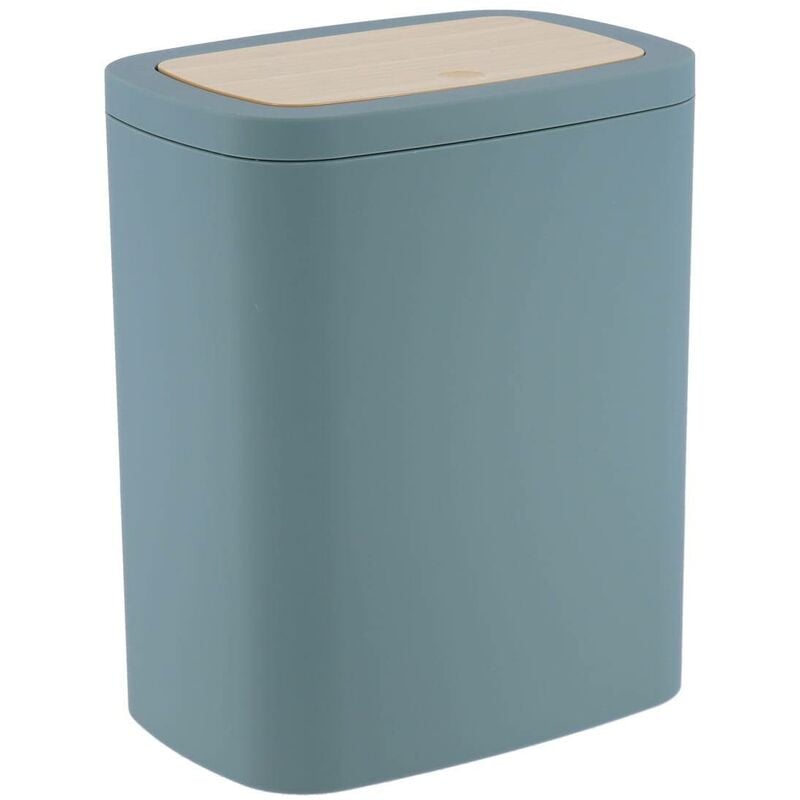 Poubelle abs rubber+ pvc facon bambou 5l - vert sauge Tendance