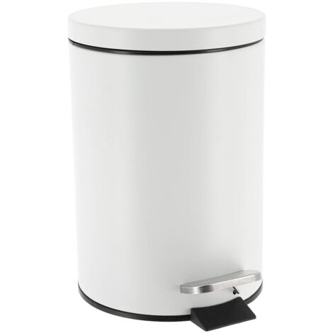 Poubelle acier inoxidable ronde 3l - blanc - Tendance