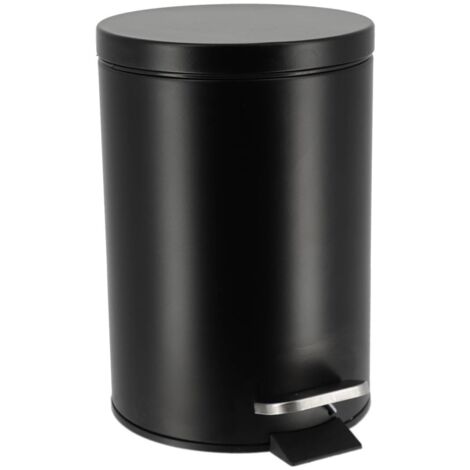 Poubelle acier inoxidable ronde 3l - noir - Tendance