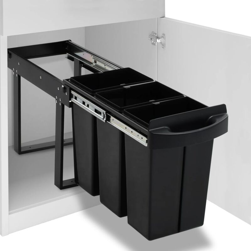 Poubelle amovible de cuisine fermeture en douceur 36 l Vidaxl