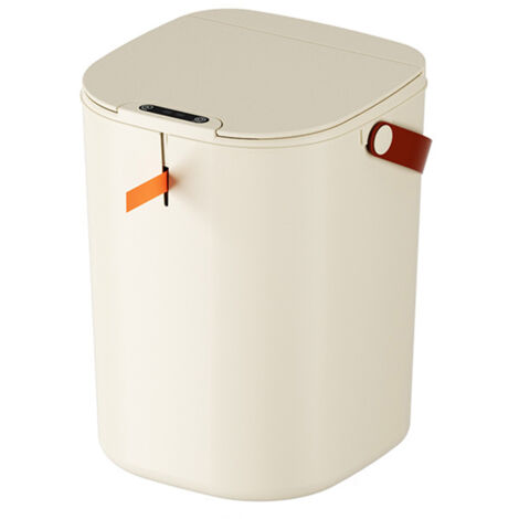 Poubelle automatique 20L avec détecteur de mouvement, sans contact, couleur crème pour salle de bain, ABS