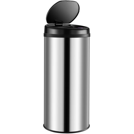 Poubelle automatique 30/40/56 litres avec capteur de mouvement pour cuisine, bureau et atelier Bac a déchets bac a ordures- Blanc noir gris métallisé