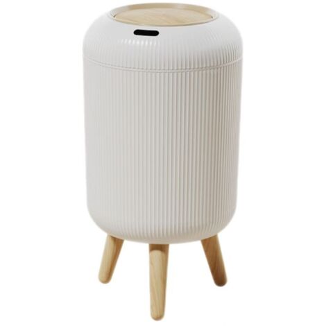 Poubelle Automatique à Capteur de Mouvement - 10 L - Sans Contact - Avec Pieds Détachables - Pour Salle de Bain Chambre Cuisine Bureau - Blanc