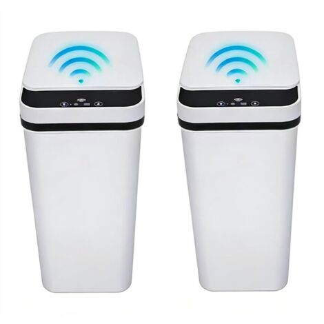 Poubelle Automatique - Capteur De Mouvement Infrarouge - 12 L - Pour Salle De Bain Cuisine Bureau Chambre - 2 Pièces