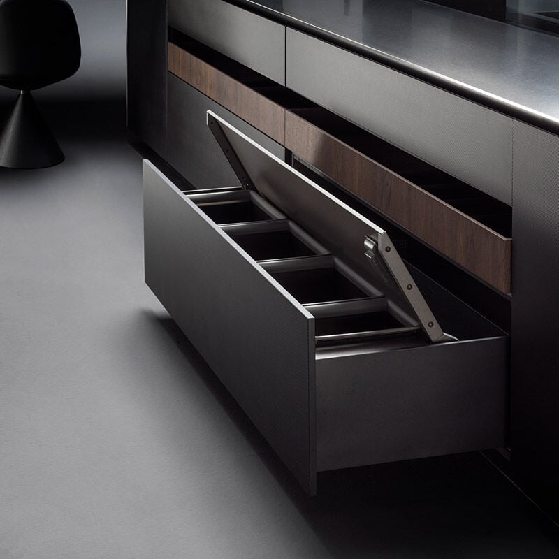 Poubelle automatique move bin pour tiroir - Contenance : 43 l - Largeur : 864 mm - Nombre de seaux : 3 Vibo