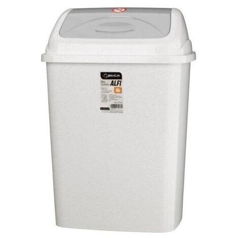 Poubelle avec couvercle basculant ALFI 16 l pour déchets gris clair marbré