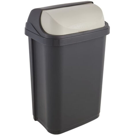 Poubelle avec couvercle coulissant, 25 l, Rasmus, Gris Graphite