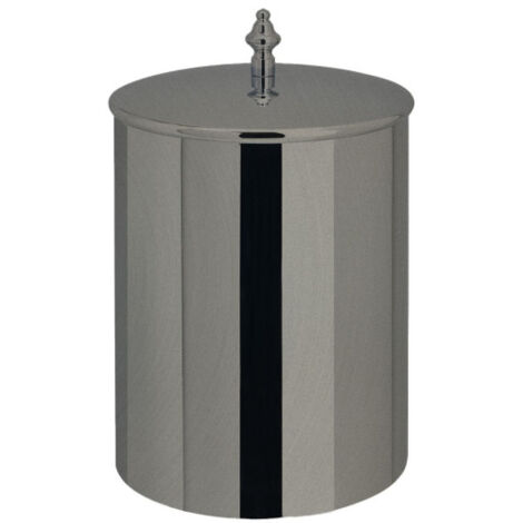 Poubelle avec couvercle diam.21 haut. 25 chrome noir brosse - CRISTINA ONDYNA SH99475