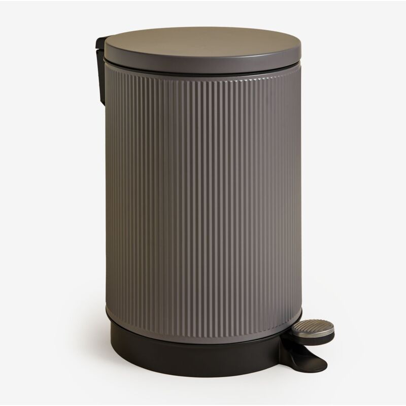 Sklum - Poubelle avec couvercle et pédale Midler Gris Taupe