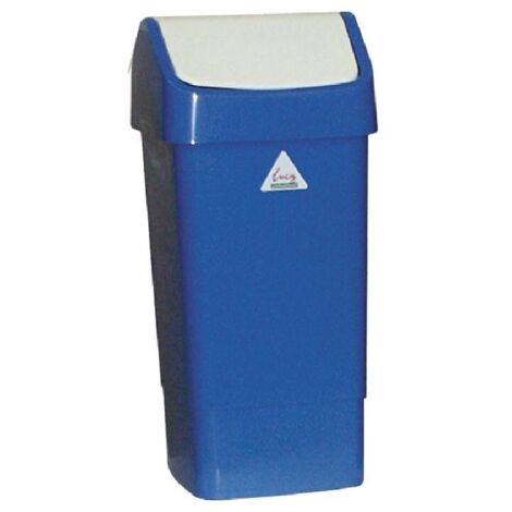 Poubelle bleue à couvercle battant SIR 50 L