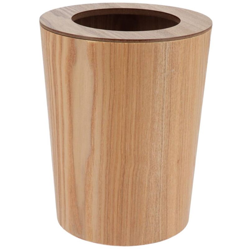 Poubelle bois facon chene 9l - bois naturel Tendance