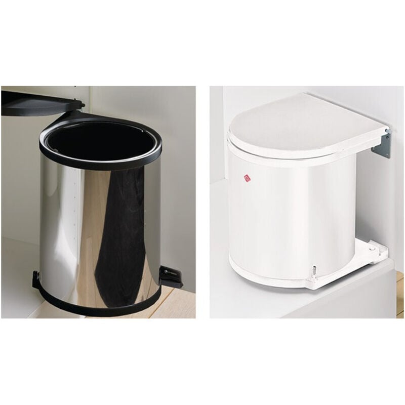 Hettich - Poubelle Classic L340xP270xH350mm blanc laqué blanc / plastique