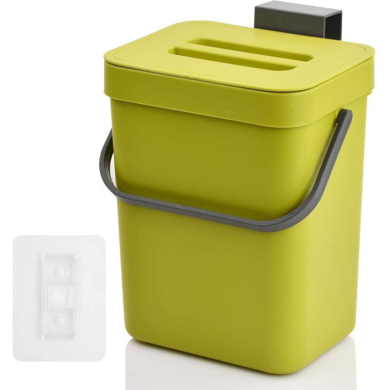 Poubelle à Compost pour Cuisine, 5 l Poubelle de Comptoir avec Couvercle, Poubelle à Compost De Cuisine, Poubelle Compost Cuisine pour Poubelle,