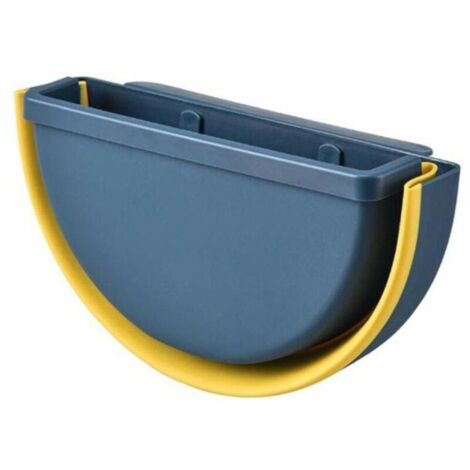 Poubelle corbeille à ordures pour cuisine salle de bains suspendue poubelle armoire de cuisine porte toilette bureau boîte de rangement des déchets mur mode-bleu,(bleu)