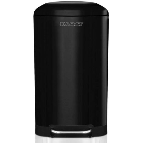 Poubelle Cubo Acier inoxydable Fermeture automatique Noir 30 L